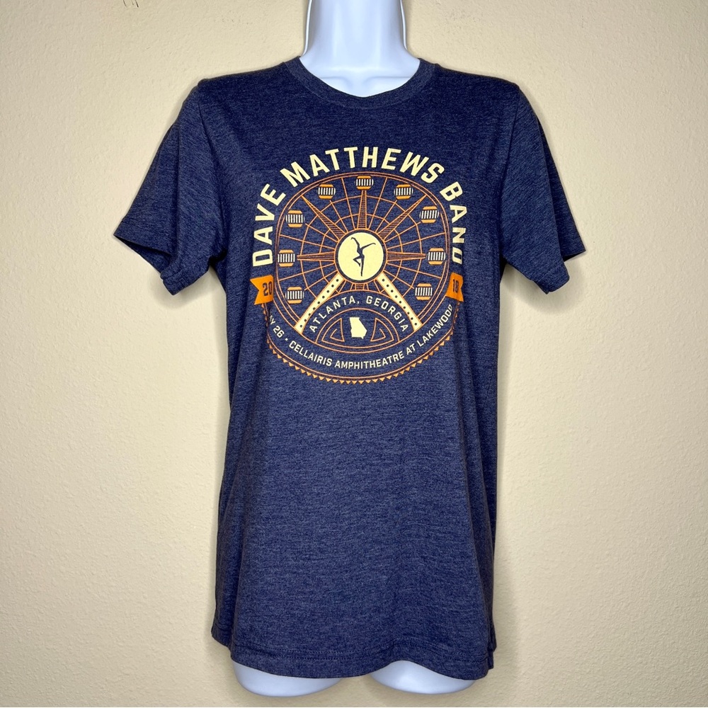 DAVE MATTHEWS BAND 2018 Concert Tee - Heather Blue Ferris Wheel Design - Sz S